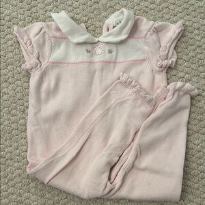 Adorable Pink Baby Sweater Bunny Onepiece